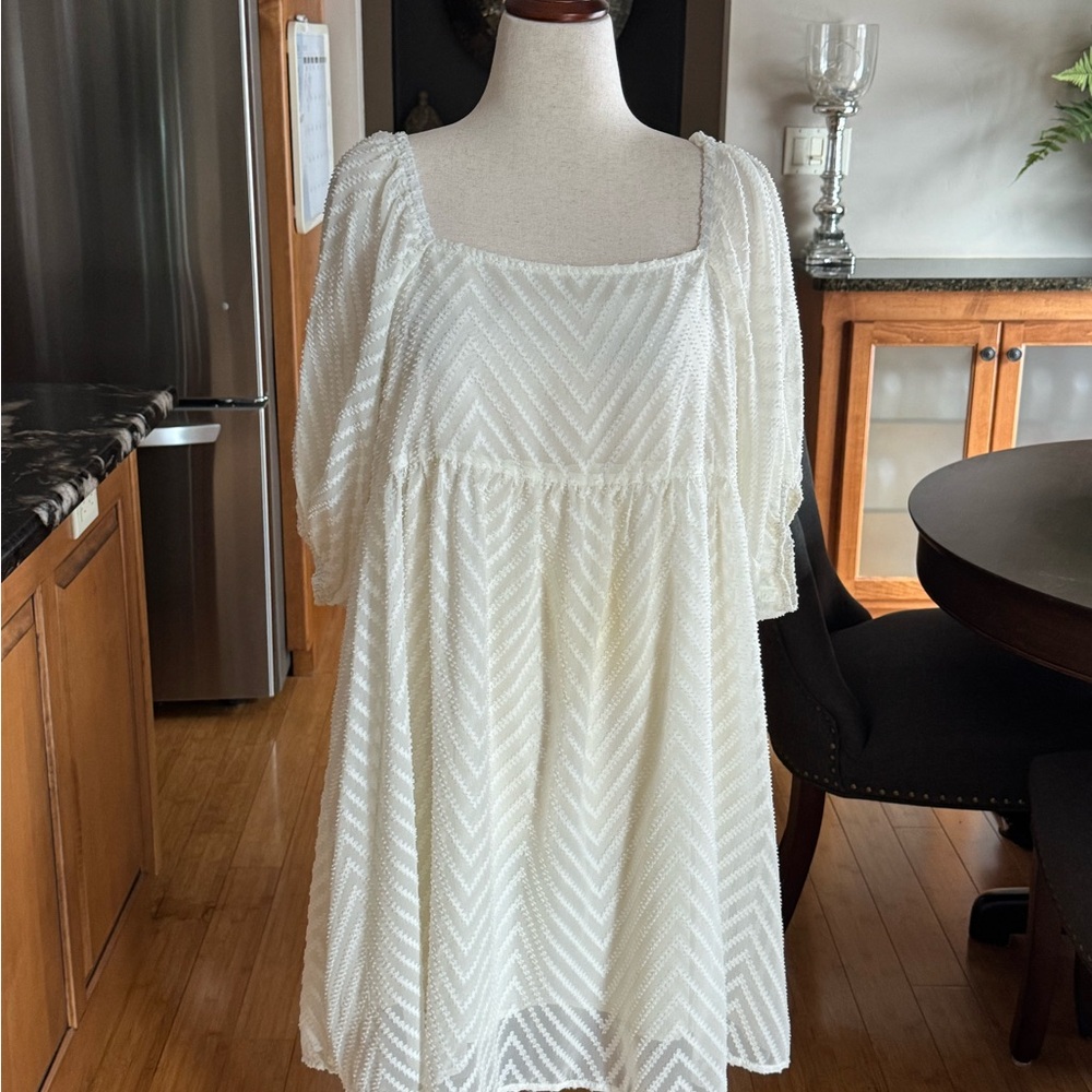 White Textured Dress